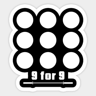 9 for 9 Lifting T-Shirts (Weightlifting-Powerlifting) Sticker